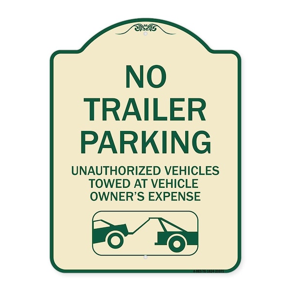 Parking Restriction No Trailer Parking Unauthorized Vehicles Towed at Owner Expense, TG-1824-23371